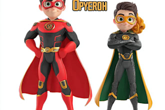 create premium superhero cartoon mascot character