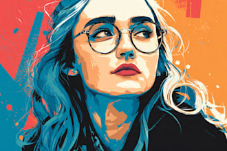 draw a professional pop art portrait