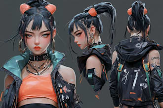 draw cyberpunk character designs and scifi illustrations