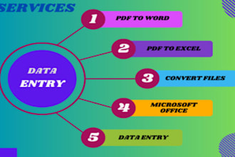 data entry, excel data entry, PDF conversion, image to text