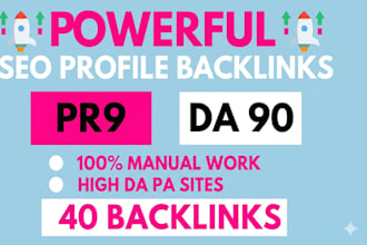 40 pr9 da90 dofollow SEO backlinks USA UK, manual service