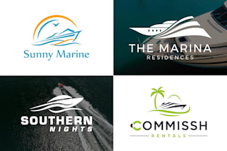 custom yacht, boat, or shipping brand logo design with a nautical touch