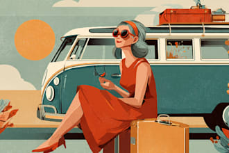 make retro and vintage illustration