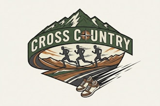 design a professional cross country logo for your team or club