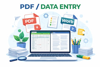 do data entry from pdf, image or scanned documents