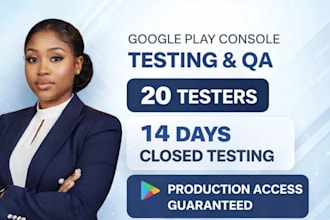 provide 12 testers for google play closed testing for 14days