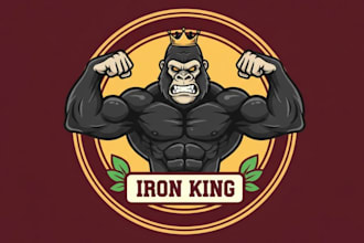 design bodybuilding mascot logo design service for business page