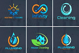 design clean house janitorial, pressure wash or commercial cleaning service logo