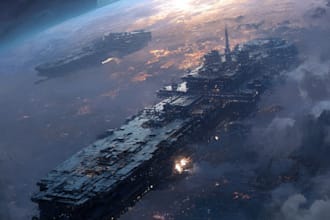 create high quality space art and futuristic space scenes