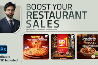 design high converting restaurant instagram post and food promo graphics