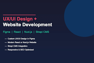 design UX UI and develop your website in react or nuxt with strapi