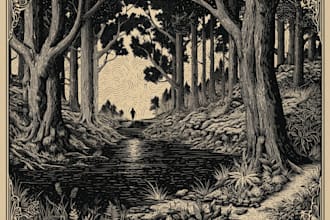 design bold linocut and woodcut style illustrations