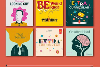 design eye catching podcast cover art spotify, apple, google and youtube banner
