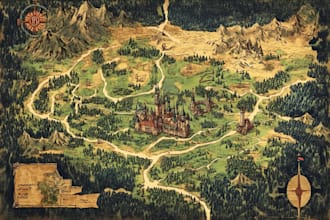 draw fantasy map dnd map rpg fantasy map illustration
