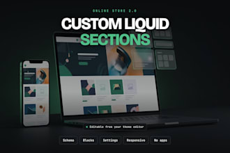 build a custom shopify section or page in liquid, no page builder apps