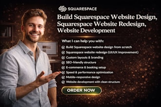 build squarespace website design, squarespace site redesign, website development