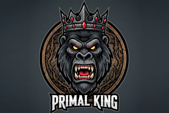 design wonderful angry king gorilla head mascot logo design with free vector fil