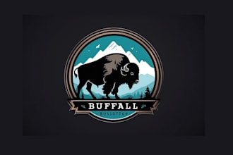 create graceful and fantastic bison logo design