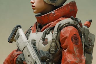 sci fi character illustration or sci fi character