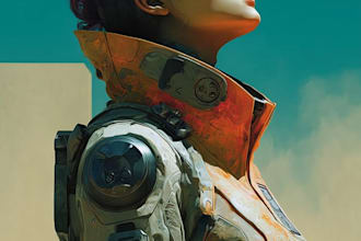 do a sci fi character illustration or sci fi character
