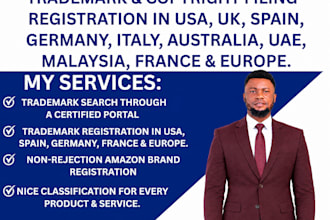 file trademark registration in USA euipo germany  spain france trademark search