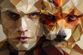 create a professional low poly portrait