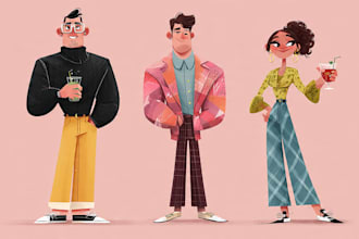 create stylish hand drawn characters