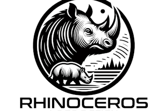 design original classic mascot rhino logo