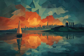 a  geometric low poly character illustration for you