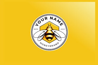 create graceful and fantastic honey logo design