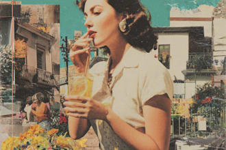 design a unique vintage retro style album cover artwork