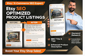 set up an etsy shop for a digital product, an etsy planner, and etsy SEO