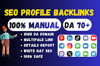 do 200 manual high authority SEO profile backlinks for ranking