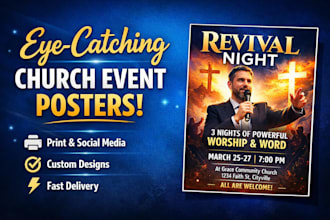 design professional church event posters and flyers