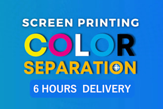 do halftone, spot, solid, silk, cmyk color separation for dtf or screen printing