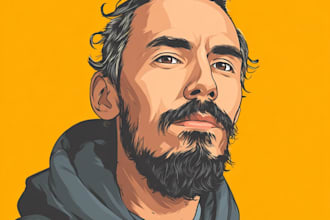 draw cartoon vector portrait with your face