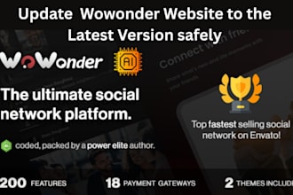 update your wowonder website to the latest version safely