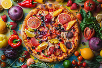 design an food, oil painting