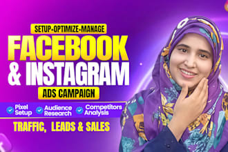 setup facebook ads campaign for traffic, leads and sales