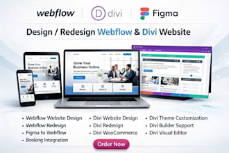 redesign design webflow website design, framer to webflow, figma to webflow divi