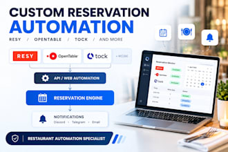 build resy bot, opentable bot, restaurant reservation and booking automation
