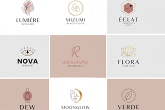 do modern makeup and beauty cosmetics skin care logo design