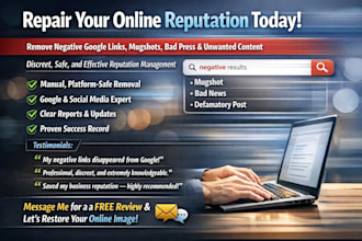 remove negative google links, negative mugshots links and unwanted social post