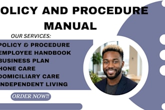 write policy and procedure manuals for home care, adult care, and health care