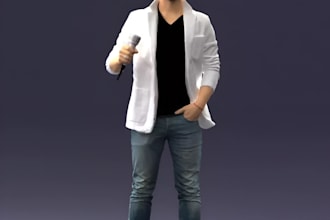 create realistic 3d miniature character for games and film