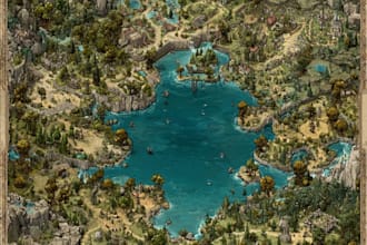 draw a custom map for fantasy, scifi, book or boardgame
