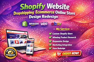 build shopify website dropshipping ecommerce online store design redesign