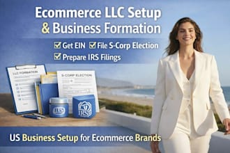 set up ecommerce llc, ein, US business formation, scorp election and irs filing