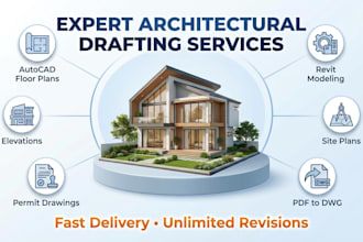 design 2d architectural floor plans, elevations site plans permit autocad revit