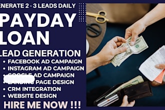 provide exclusive payday loan leads, facebook ads, google ads, video ads